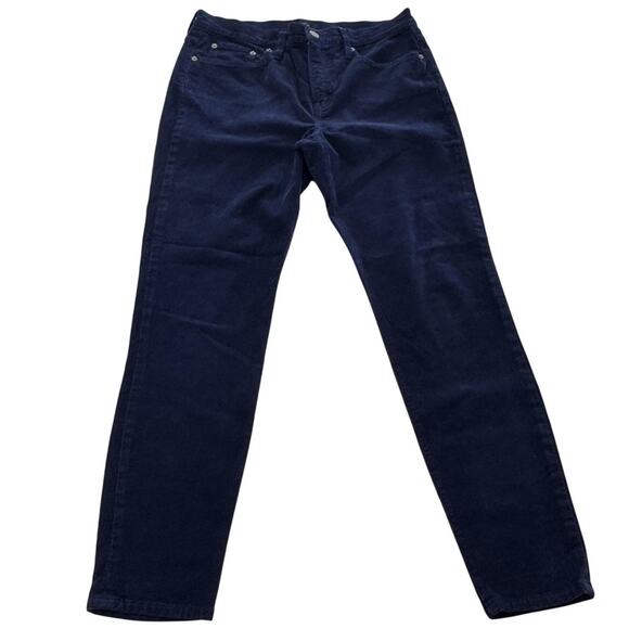 J Crew Pants Womens 29 Blue Corduroy 9 High-Rise Toothpick Skinny Stretch Jeans - Picture 1 of 9